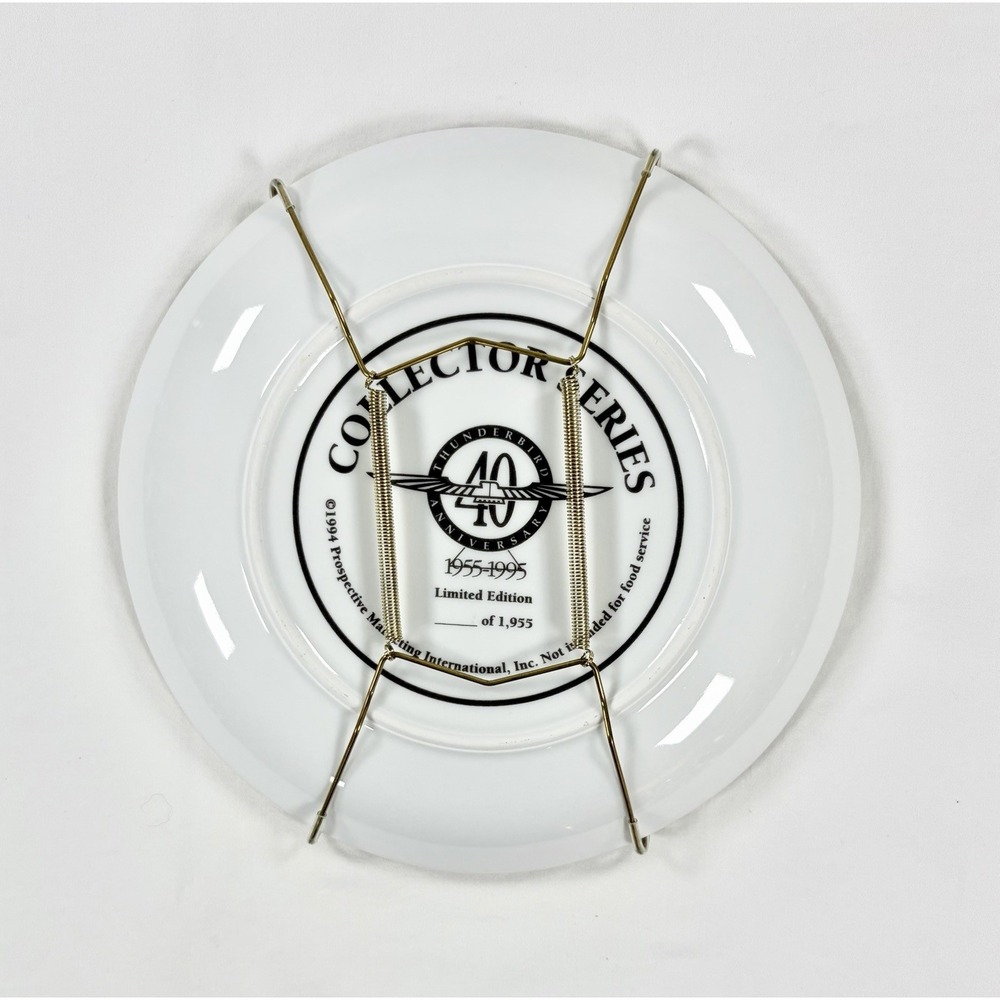 Vintage 90s Ford Thunderbird 40th Anniversary Collector Plate 1955-1995 Series - Picture 4 of 4